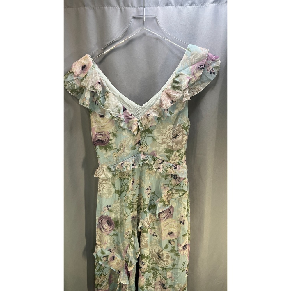 Astr The Label Tempest Midi Dress Women Small Multicolor Floral Ruffle Side Slit - Picture 2 of 9